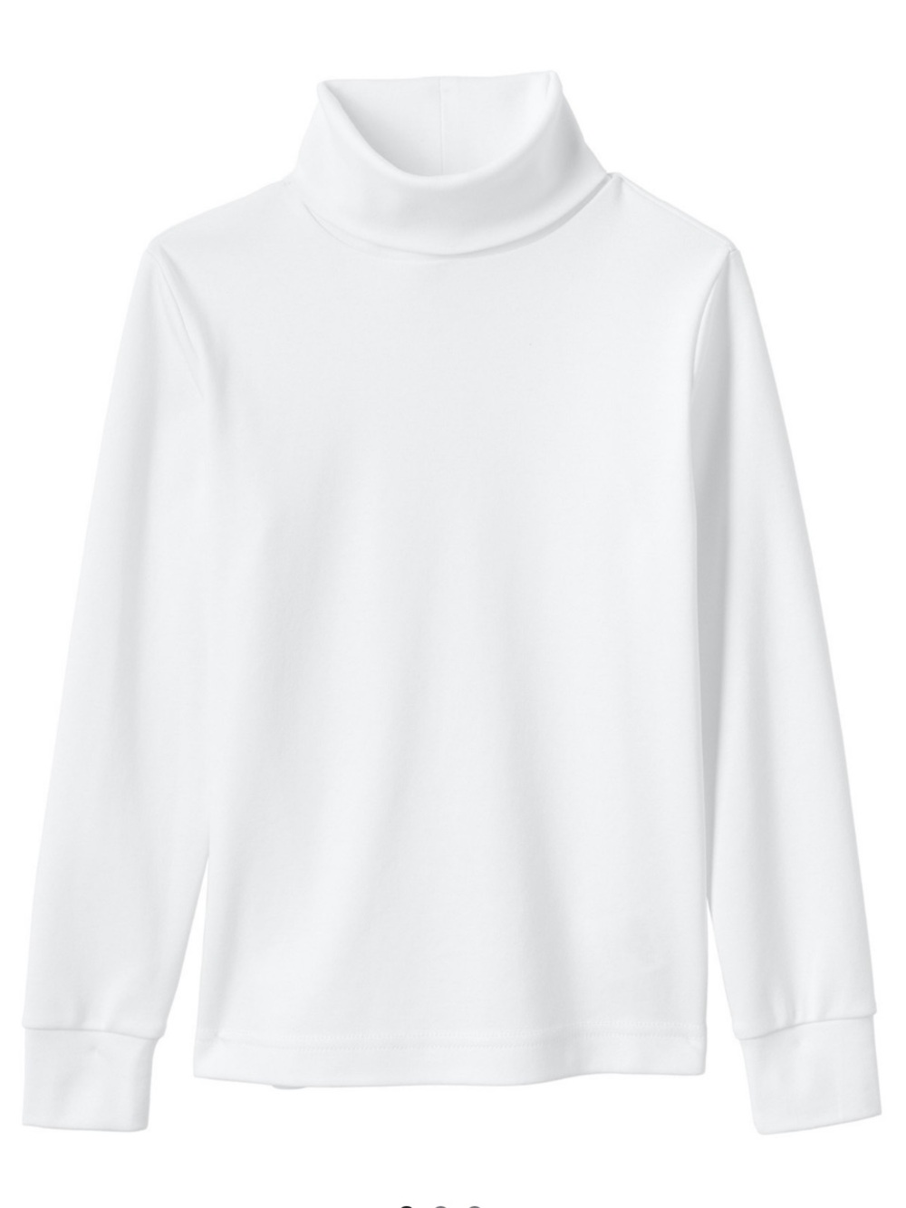 Lands End Kids Classic White Turtleneck Long Sleeve Top | Lands End turtleneck